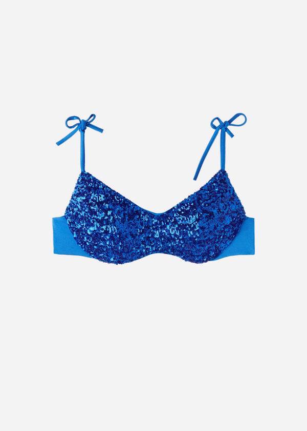 Women's Calzedonia Padded Tank-Style Cannes rosa Bikini Tops Blue | IE1890XF