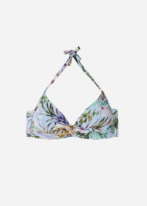 Women's Calzedonia Padded Triangle Atene Bikini Tops Blue | IE1894NB