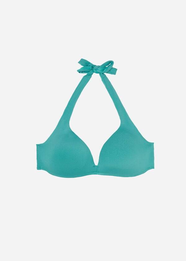 Women's Calzedonia Padded Triangle Indonesia Eco Bikini Tops Turquoise | IE1905PQ