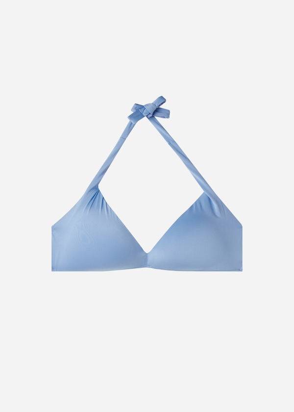 Women's Calzedonia Padded Triangle Indonesia Eco Bikini Tops Blue | IE1908DN