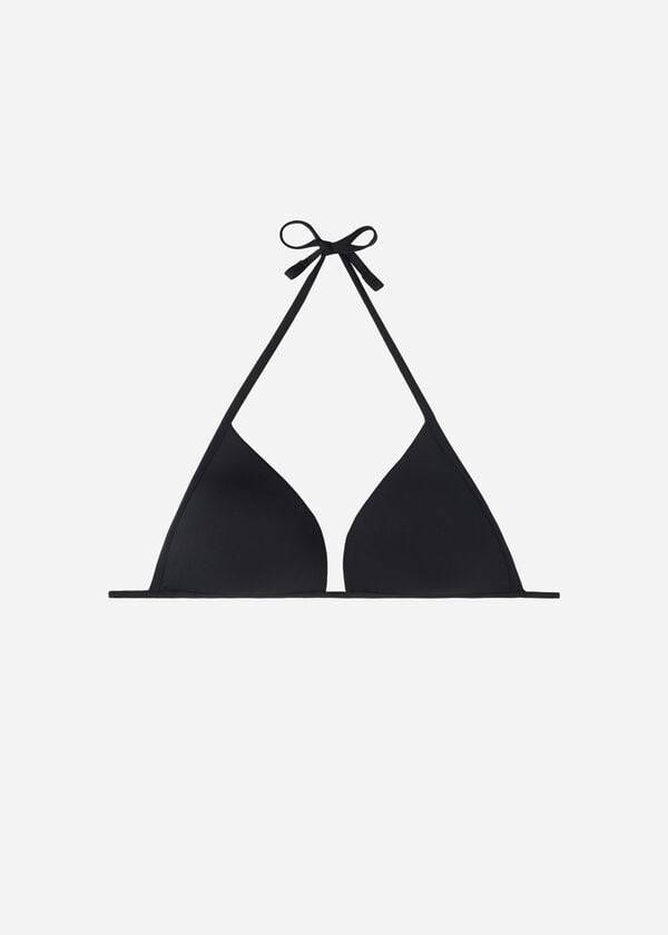 Women's Calzedonia Padded Triangle Indonesia Eco cobey Bikini Tops Black | IE1911HK