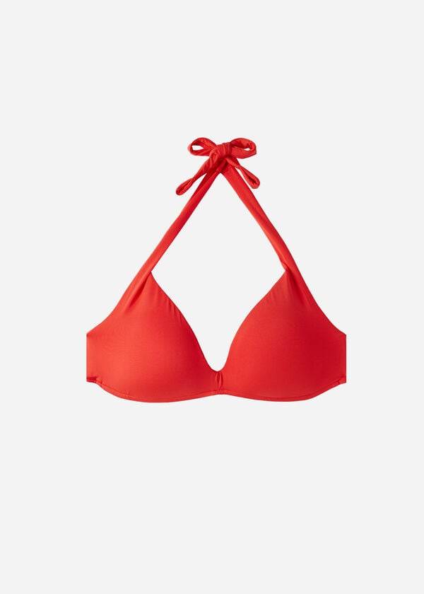 Women's Calzedonia Padded Triangle Indonesia Eco rise Bikini Tops Red | IE1915ZG