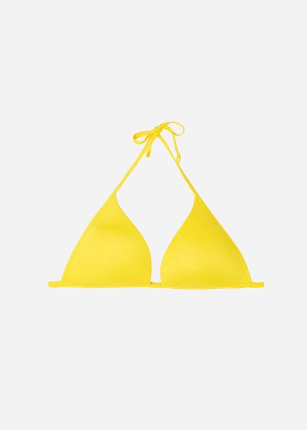 Women's Calzedonia Padded Triangle Indonesia Eco rise Bikini Tops Yellow | IE1919BC