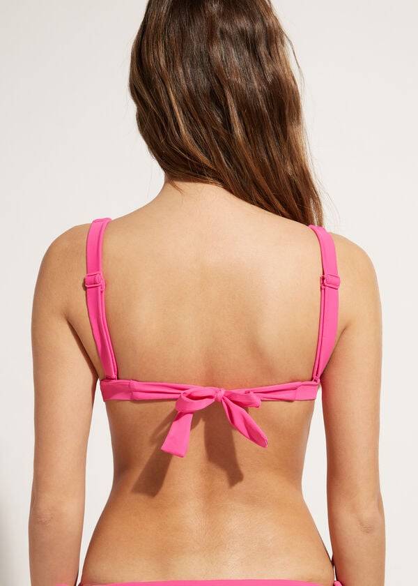 Women's Calzedonia Padded Triangle Shanghai Bikini Tops Pink | IE1935FM