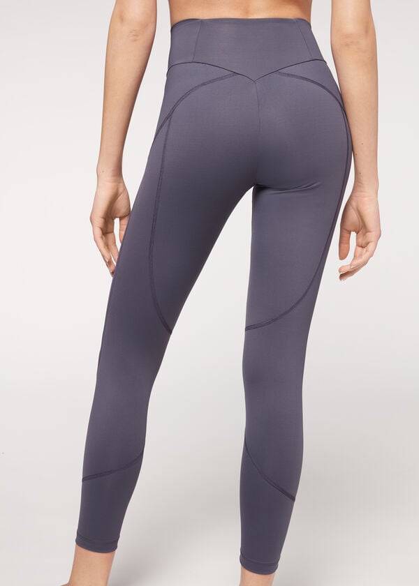 Women's Calzedonia Performance Athletic Leggings Navy | IE2670DN