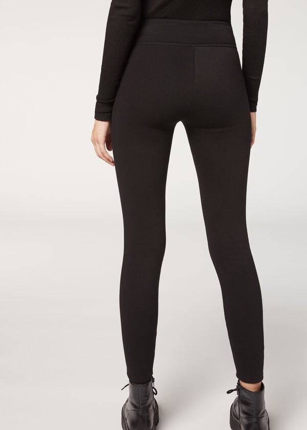 Women's Calzedonia Plush Ultra Thermal Leggings Black | IE2672AP