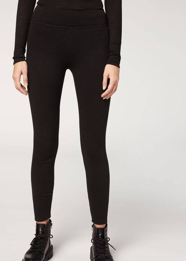 Women's Calzedonia Plush Ultra Thermal Leggings Black | IE2672AP