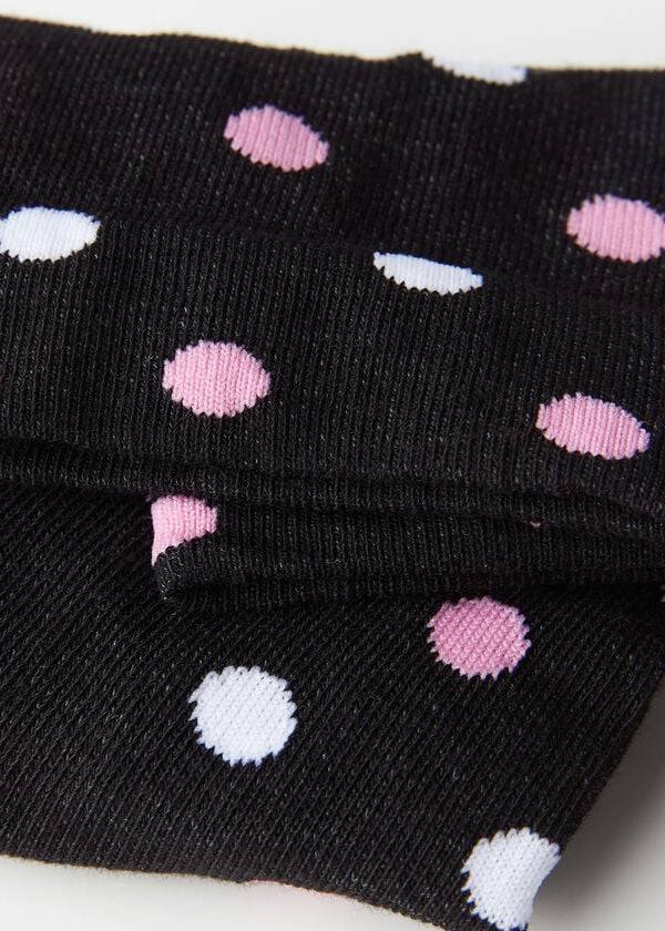 Women's Calzedonia Polka Dot Pattern Short Socks Black | IE2469DN