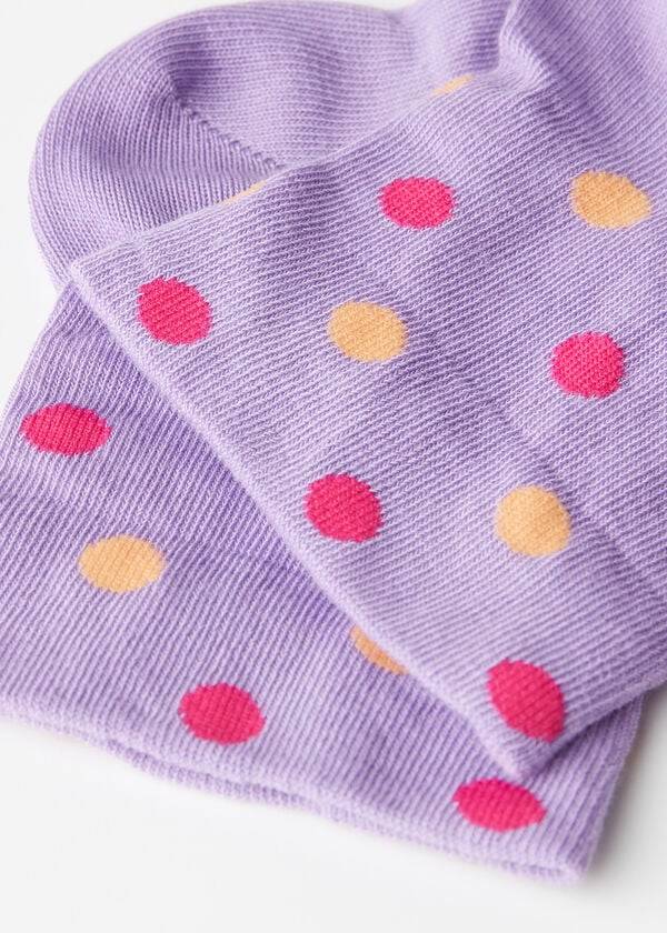 Women's Calzedonia Polka Dot Pattern Short Socks Purple | IE2472PQ