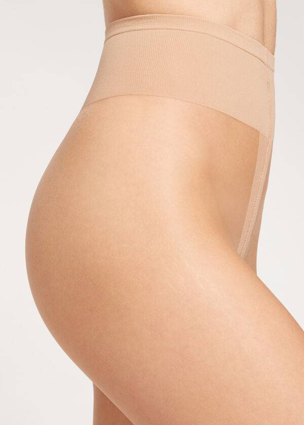 Women's Calzedonia Premium Matt Second Skin 15 Denier Sheer Tights Beige | IE1233FM