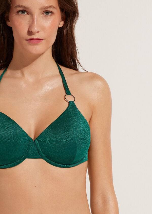 Women's Calzedonia Push Up Hollywood Bikini Tops Green | IE1944VD