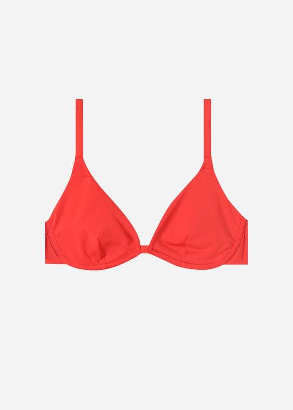 Women's Calzedonia Push Up Indonesia Eco Bikini Tops Red | IE1948QZ