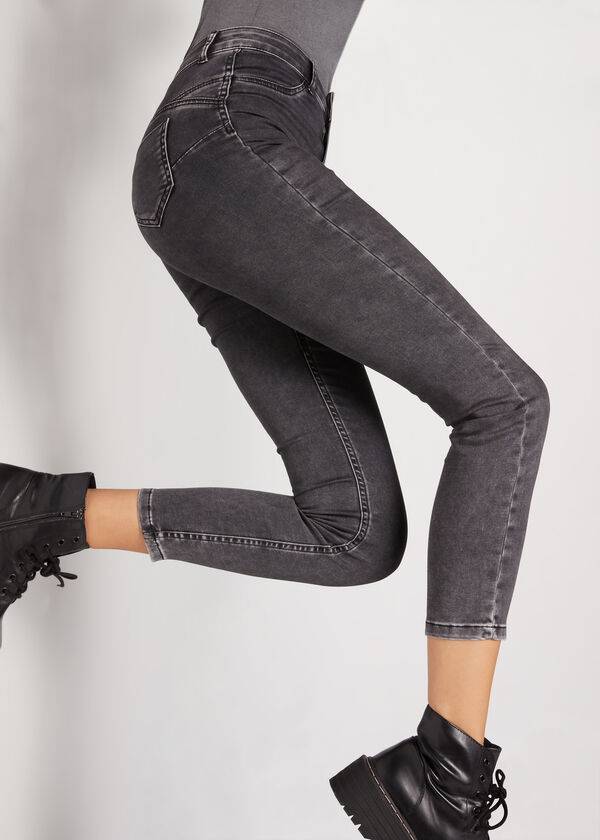 Women's Calzedonia Push-up and soft touch Jeans Grey | IE2607TV