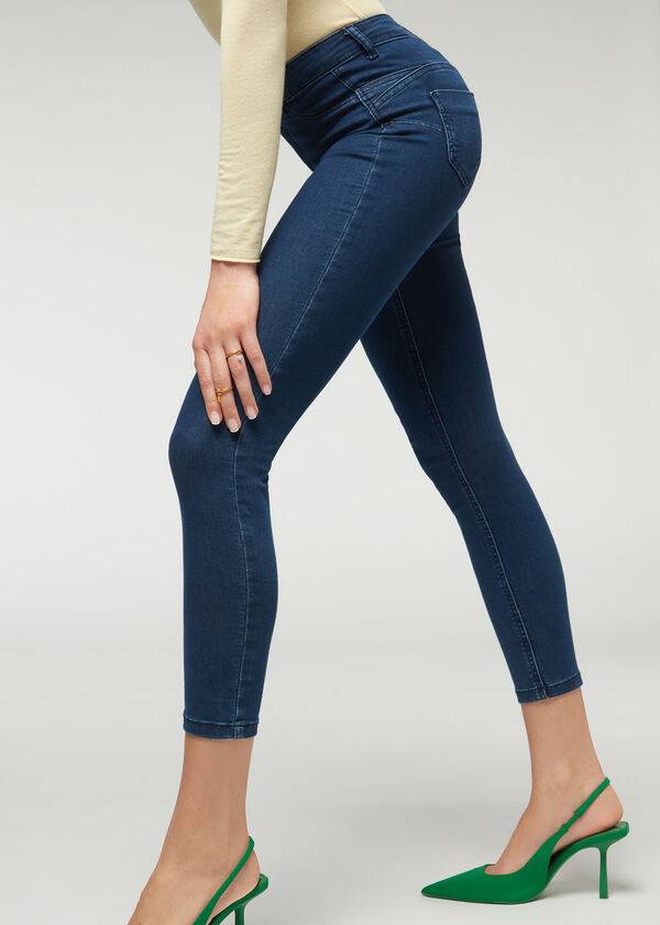 Women's Calzedonia Push-up and soft touch Jeans Navy | IE2609EX