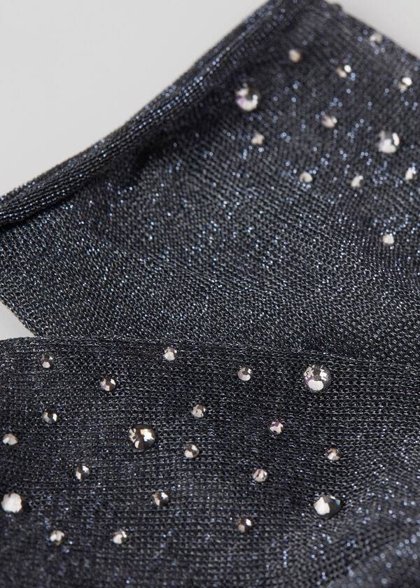 Women's Calzedonia Short with Glitter and Crystals Short Socks Black | IE2529TV