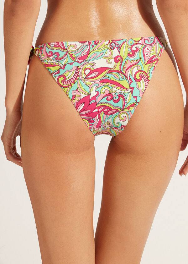 Women's Calzedonia Side Tie Londra Bikini Bottoms Multicolor | IE1564UT