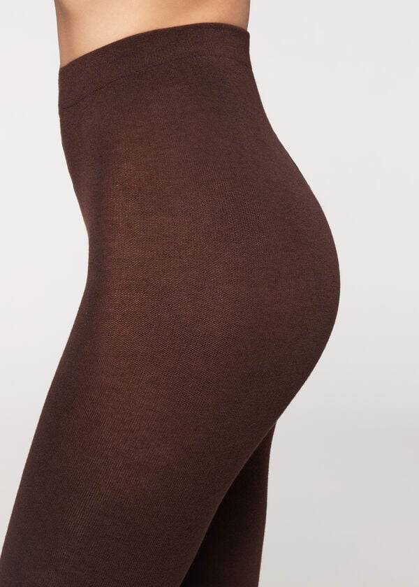 Women's Calzedonia Soft Modal and Cashmere Blend Opaque Tights Coffee | IE1058XF