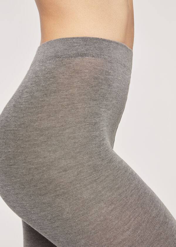 Women's Calzedonia Soft Modal and Cashmere Blend Opaque Tights Grey | IE1062NB