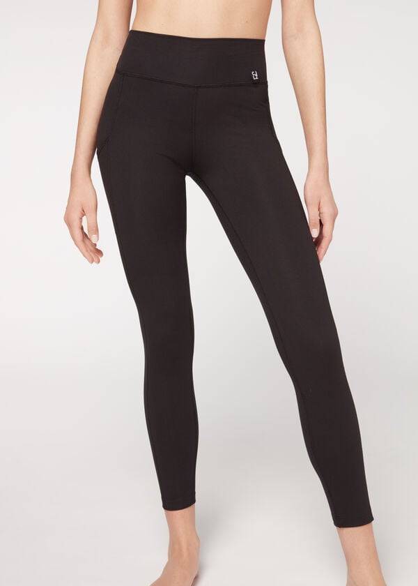 Women\'s Calzedonia Soft Touch Athletic Leggings Black | IE2690LH