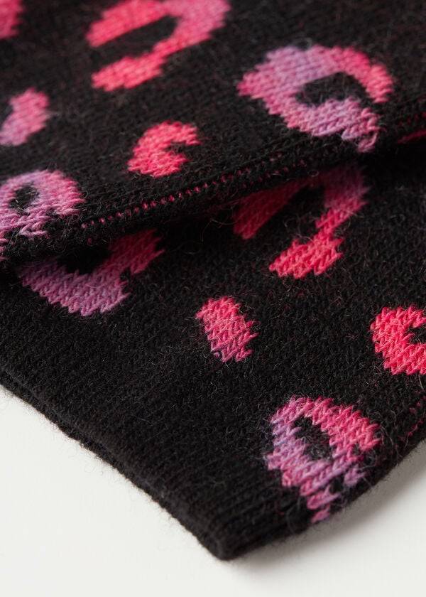 Women's Calzedonia Spotted Cashmere Short Socks Black / Pink | IE2540ZG