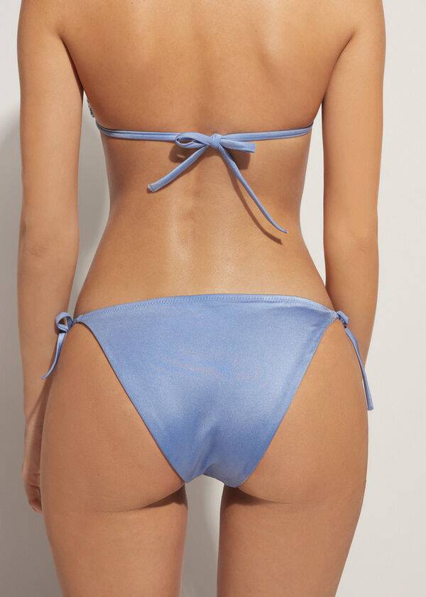 Women's Calzedonia String Cannes Bikini Bottoms Blue | IE1586EX