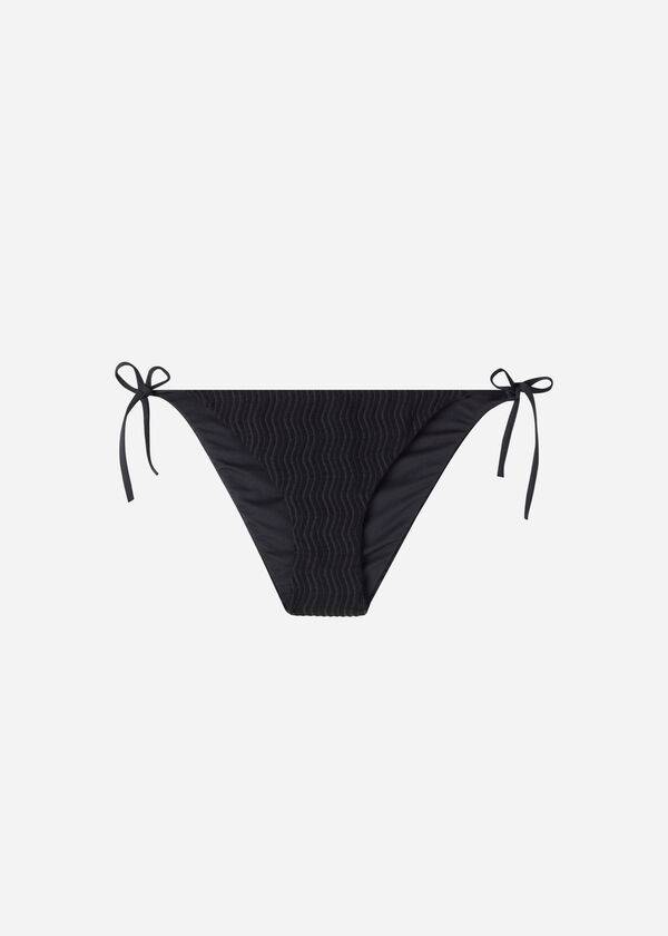 Women's Calzedonia String Mykonos Bikini Bottoms Black | IE1608NB