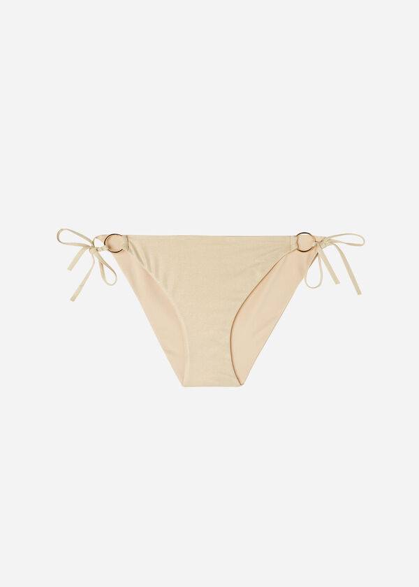 Women's Calzedonia String Tie Abu Dhabi Bikini Bottoms Gold | IE1620AP