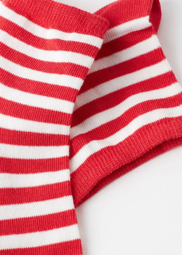 Women's Calzedonia Stripe Patterned Short Socks Red | IE2547DN