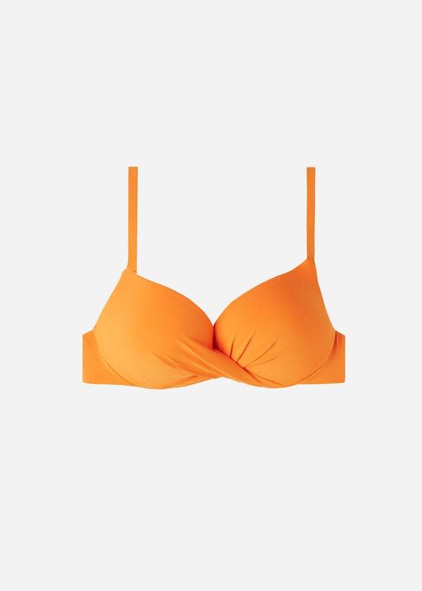 Women's Calzedonia Super Padded Push Up Indonesia Eco Bikini Tops Orange | IE1975WY