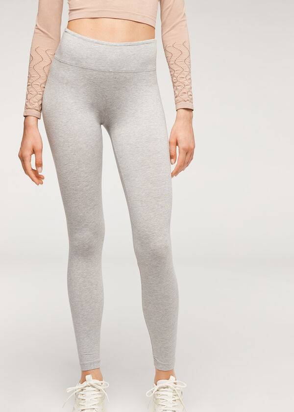 Women\'s Calzedonia Supima Cotton Leggings Grey | IE2695GL