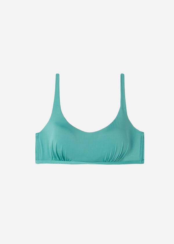 Women's Calzedonia Tank Style Indonesia Eco Bikini Tops Turquoise | IE1991KI