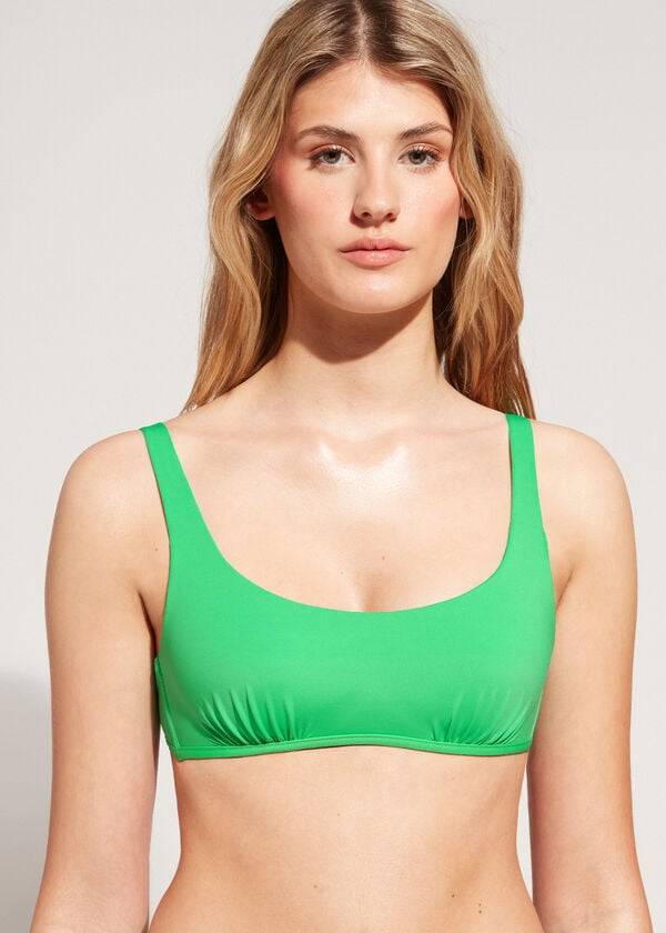 Women\'s Calzedonia Tank Style Indonesia Eco rosa Bikini Tops Green | IE1995CE