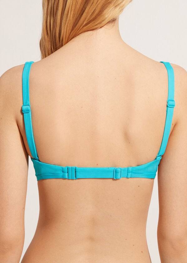 Women's Calzedonia Tank-Style Indonesia Bikini Tops Turquoise Green | IE2009PQ