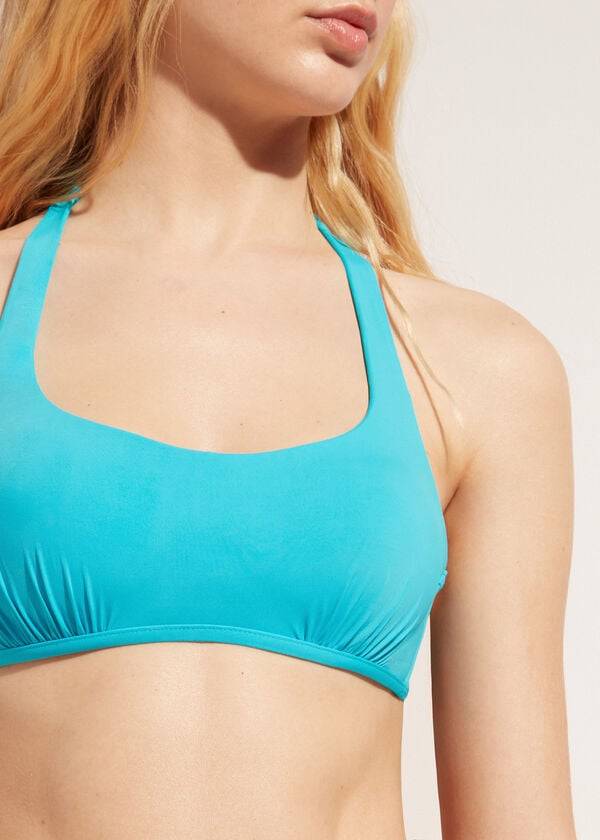 Women's Calzedonia Tank-Style Indonesia Bikini Tops Turquoise Green | IE2009PQ