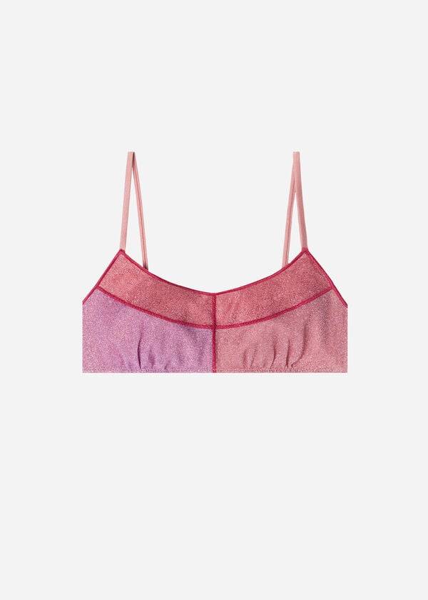 Women's Calzedonia Tank Style Lamé Lisbona Bikini Tops Pink | IE1997BC