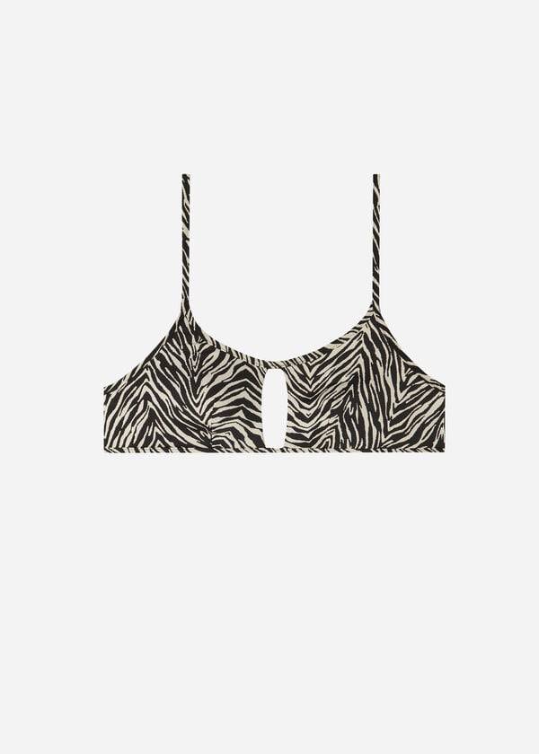 Women's Calzedonia Tank Style Zebra Nairobi Bikini Tops Black | IE2000QZ