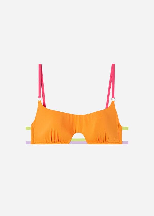 Women's Calzedonia Tank Tokyo Eco Bikini Tops Orange | IE2002EX