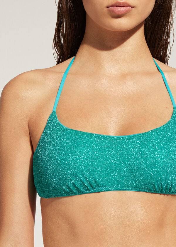 Women's Calzedonia Tank-style Las Vegas Bikini Tops Blue | IE2012DN