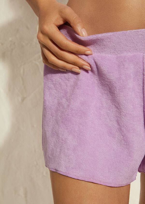 Women's Calzedonia Terrycloth Shorts Cover Ups Purple | IE2152VD