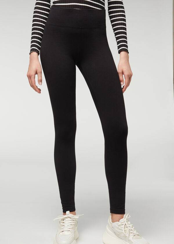 Women\'s Calzedonia Thermal Leggings Black | IE2697DN