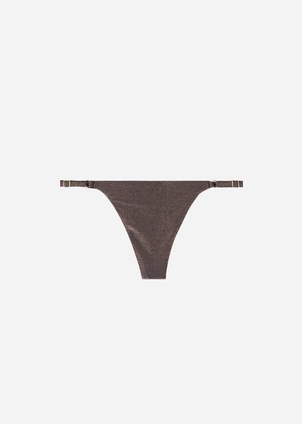 Women's Calzedonia Thin Sides Thong Hollywood Bikini Bottoms Black | IE1629ZG