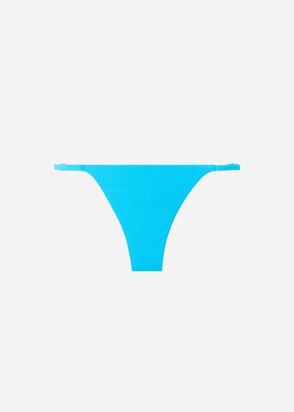 Women's Calzedonia Thong Indonesia Eco Bikini Bottoms Turquoise | IE1636QZ