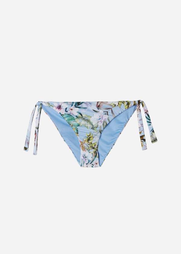 Women's Calzedonia Tied Atene Bikini Bottoms Blue | IE1642UT