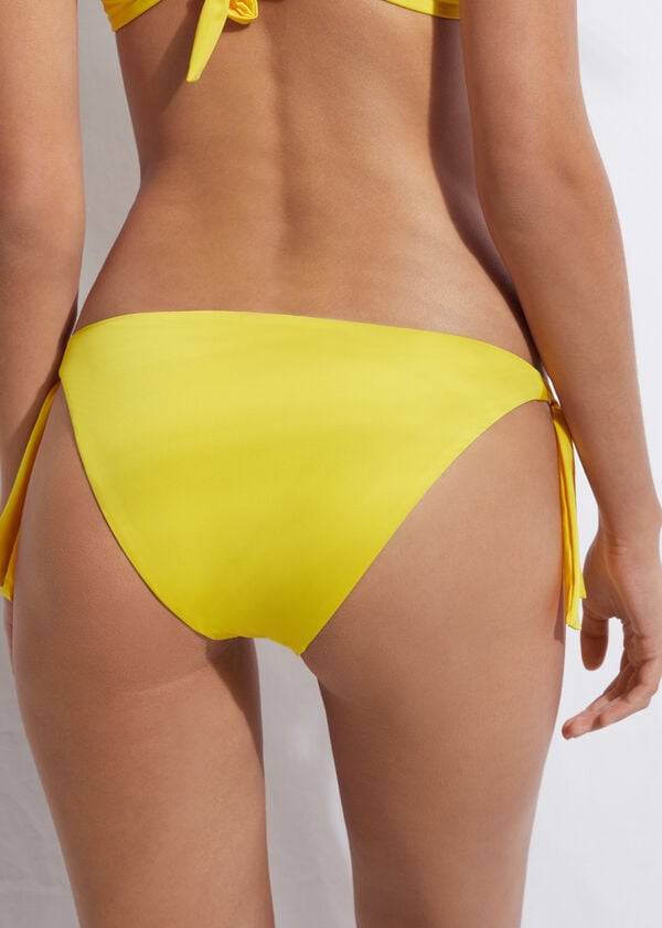 Women's Calzedonia Tied Indonesia Eco Side tie Bikini Bottoms Yellow | IE1653KI