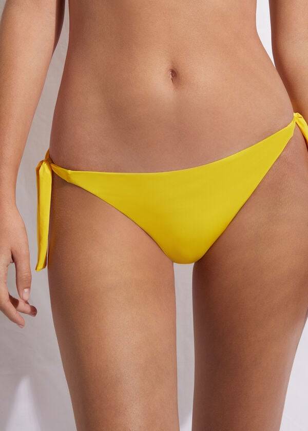 Women\'s Calzedonia Tied Indonesia Eco Side tie Bikini Bottoms Yellow | IE1653KI