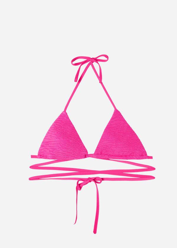 Women's Calzedonia Triangle Slide String Miami Bikini Tops Pink | IE2020XF