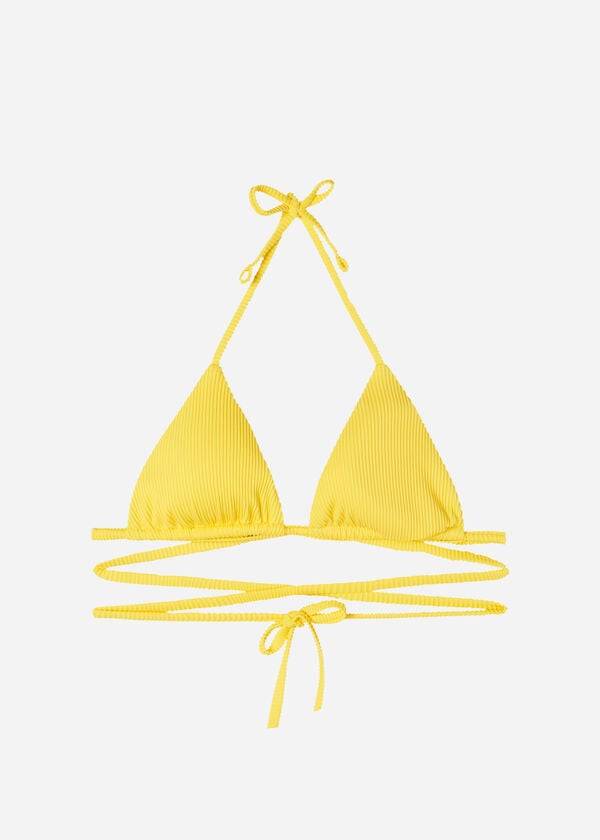 Women's Calzedonia Triangle Slide String New York Bikini Tops Yellow | IE2021CE