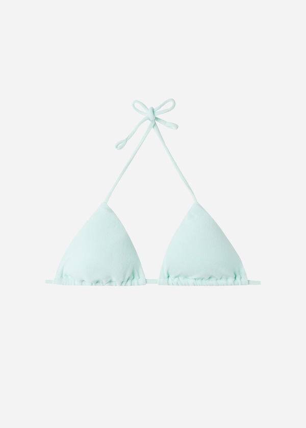 Women's Calzedonia Triangle String Beverly Hills Eco Bikini Tops Blue | IE2027WY