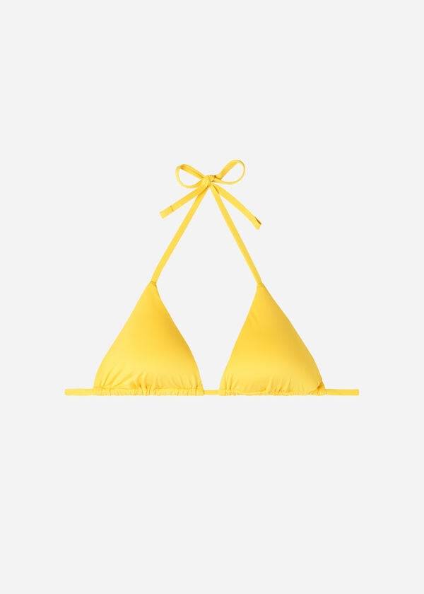 Women's Calzedonia Triangle String Indonesia Eco Bikini Tops Yellow | IE2038DN