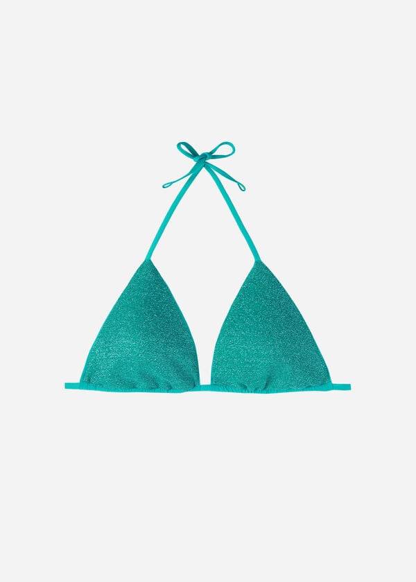 Women's Calzedonia Triangle String Las Vegas Bikini Tops Blue | IE2049BC